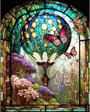 DIY Stained Glass Diamond Painting Balloon - 45x55cm