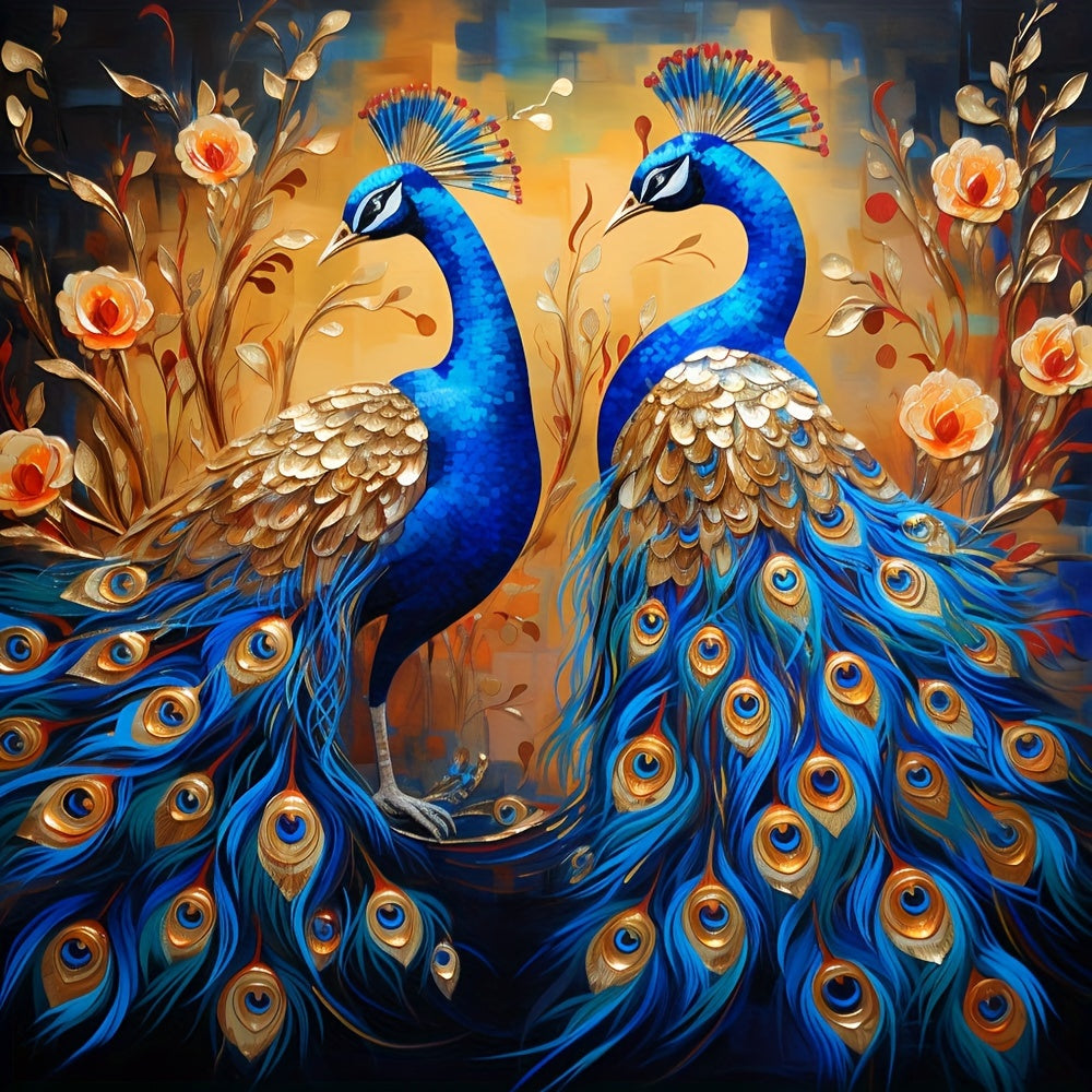 40X40cm/15.7X15.7in - Diamond Painting Kit, Peacock