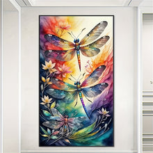 Load image into Gallery viewer, Large Size 40x70cm/15.75x27.55in Dragonfly Christmas Diamond Art
