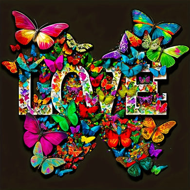 Love With Butterfly 5d Rhinestone - 11.8inx11.8in