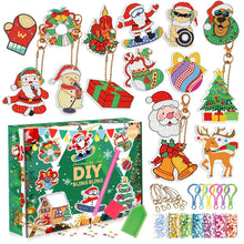 Load image into Gallery viewer, 8/15pcs Christmas Diamond Keychain Keyring Christmas Art Diamond Stickers for Kids Adults Gift
