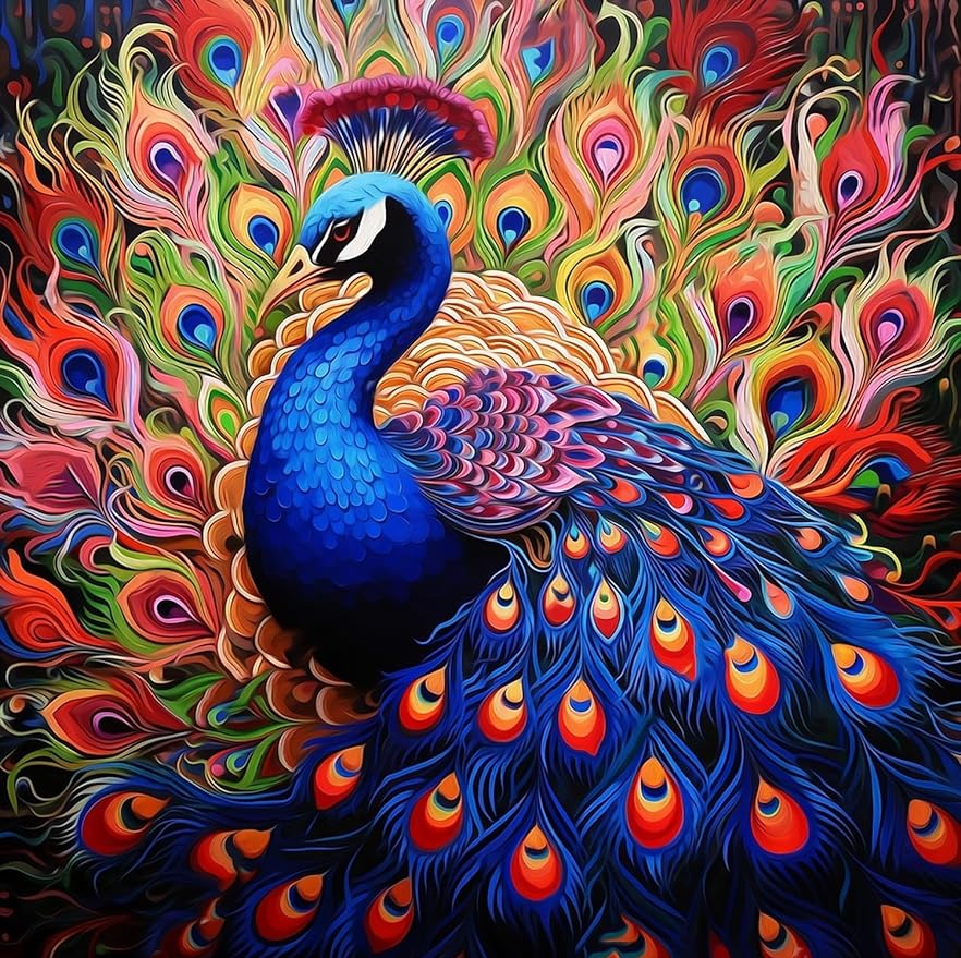 Peacock Diamond Art 12x12inch