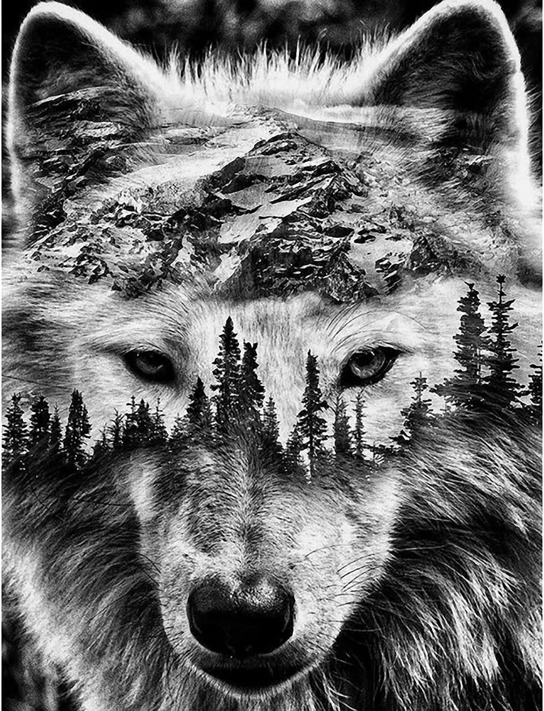 Wolf Abstract Scenery Diy Diamond Painting Kit