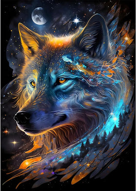 Wolf Starry Sky Art - 12x16 inch