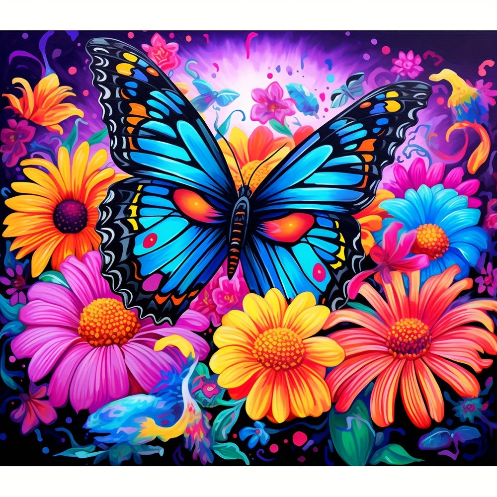 Colorful Butterfly And Flowers - 35x40cm/13.8x15.7Inches