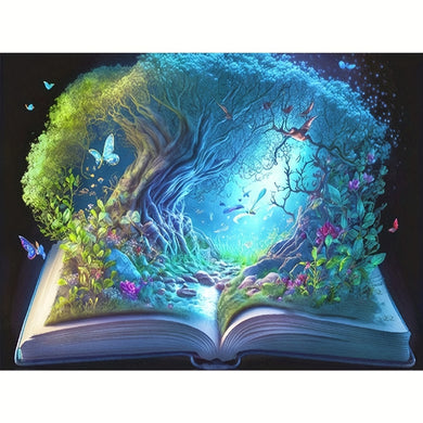 Transform Your Space with Magic: DIY Artificial Diamond Painting Set - Magic Book In Landscape Tree 30x40cm