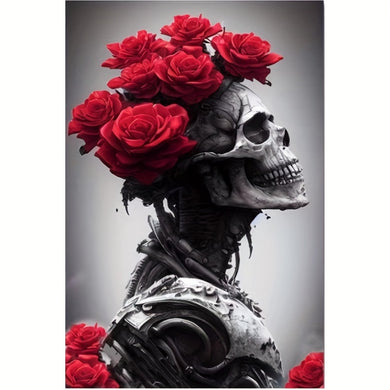 15.75*23.62Inch/40*60cm, Skull Flower Rose