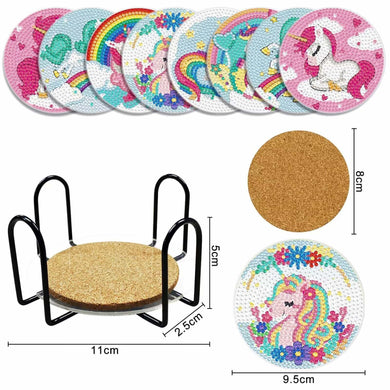 8Pcs Diamond Painting Coasters New Cartoon