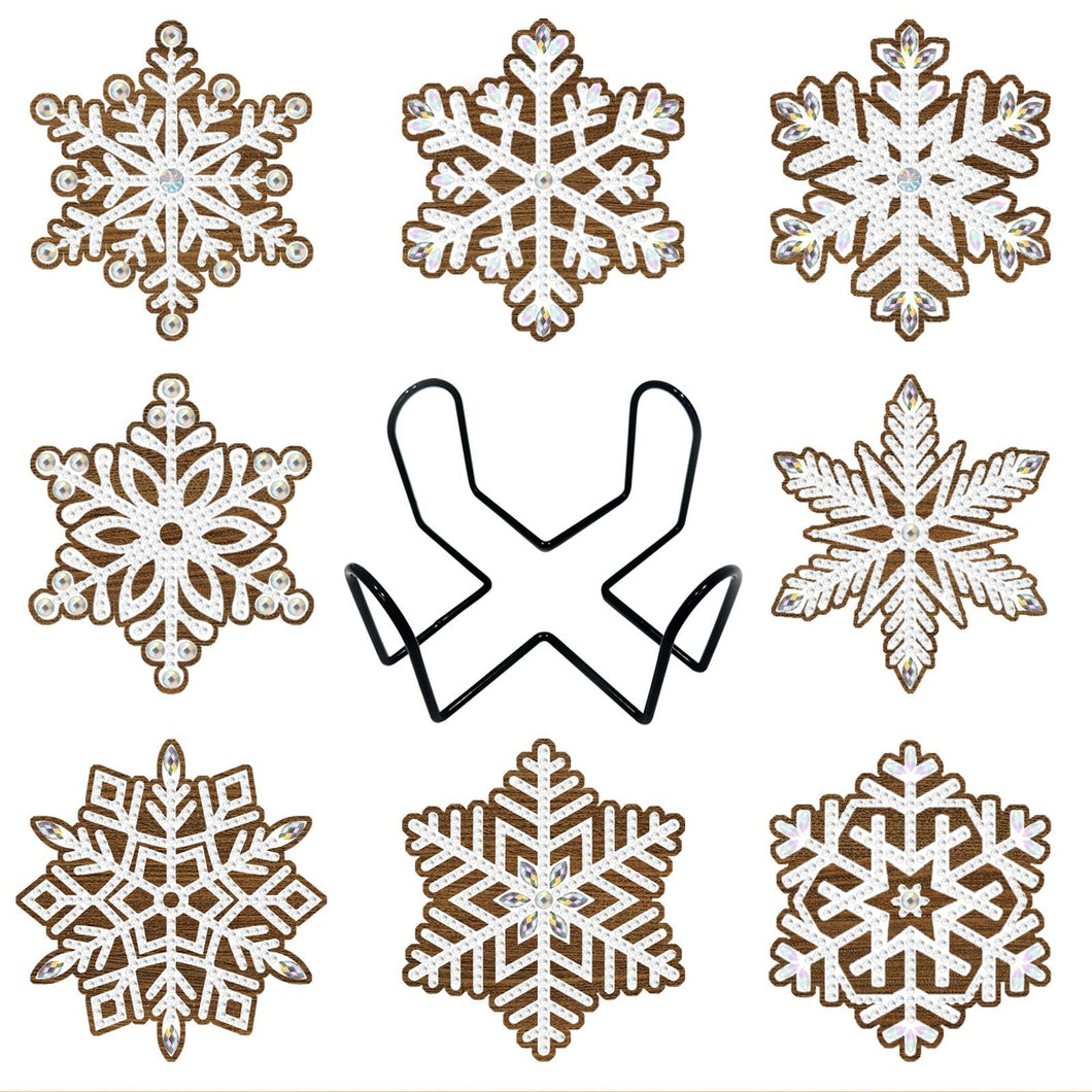 8Pcs New Christmas Snowflake Coaster Kit