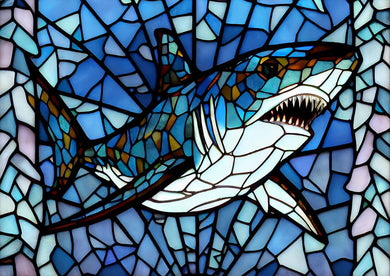 Shark Diamond Painting Stained Glass Animals Art