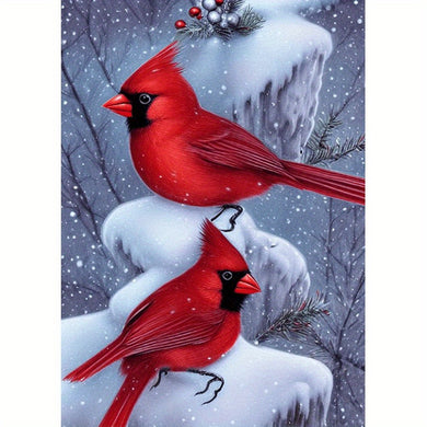 Snow Two Red Birds Diamond Painting Art Craft For Wall Decoration