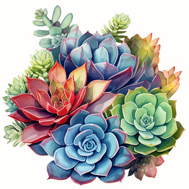 Diamond Art Kits Succulent Plants 40x40cm/15.7x15.7Inches