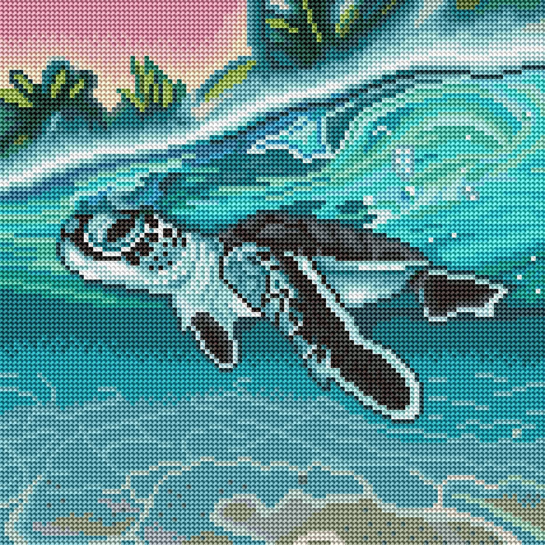 Tropical Sea Turtle 9 x 9