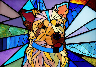 DIY Diamond Painting Stained Glass Animals Dog Kit