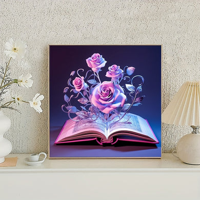 Flower On Magic Book 40x40cm/15.7x15.7in
