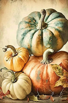 Autumn pumpkin diamond painting kit – fall harvest Thanksgiving wall décor 5D DIY art