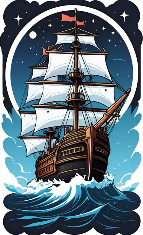 5D Diamond Art Kit of Sailing Ship on Waves with Starry Night, ocean-inspired wall d¨¦cor for DIY enthusiasts