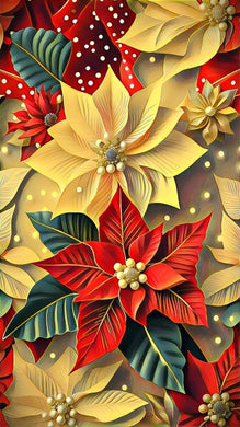 5D Diamond Embroidery Kit of Red, Yellow, and Green Floral Design, vibrant wall d¨¦cor for home or office spaces