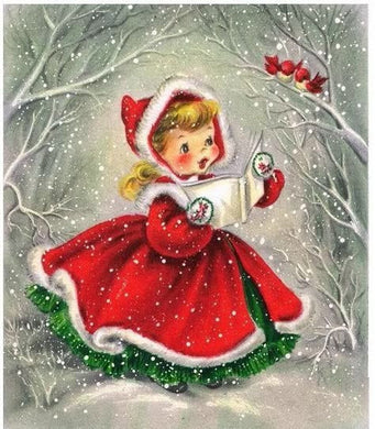 Girl in Red Dress with Book DIY Rhinestone Diamond Painting Kit, whimsical fairy tale-style wall d¨¦cor for bedrooms