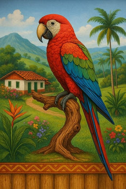 Colorful Parrot on Branch DIY Rhinestone Kit, vibrant exotic bird wall d¨¦cor to brighten living rooms or creative spaces