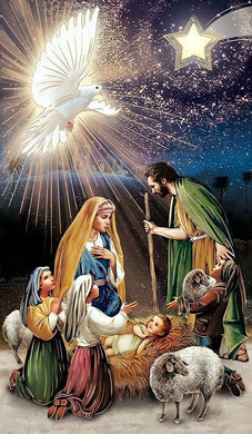 Nativity Scene DIY Mosaic Kit, Holy Family Christmas sparkling rhinestone wall art for festive home d¨¦cor