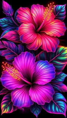 Pink and Purple Floral Design DIY Mosaic Kit, sparkling rhinestone embroidery wall art for bright and cheerful d¨¦cor