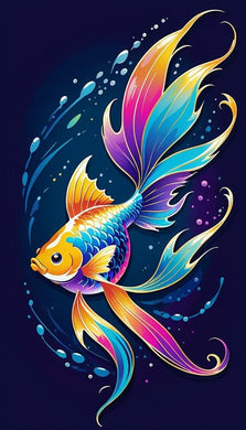 Colorful Goldfish DIY Rhinestone Mosaic Kit, sparkling aquarium-themed wall art for playful and vibrant d¨¦cor