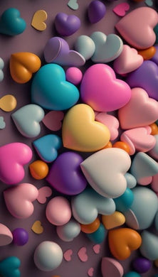 Heart-Shaped Candies DIY Rhinestone Mosaic Kit, sweet candy-themed sparkling wall art for kitchens or children¡¯s rooms