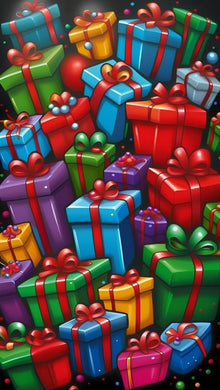 Colorful Gift Boxes with Ribbons DIY Rhinestone Craft Kit, cheerful holiday wall art perfect for gifting and d¨¦cor