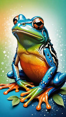 Colorful Frog DIY Rhinestone Hobby Kit, fun animal-themed handmade wall d¨¦cor for kids¡¯ rooms or playful spaces