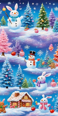 Snowmen and Gingerbread House Winter Scene DIY Glitter Mosaic Kit, handmade wall d¨¦cor for charming seasonal holiday vibes