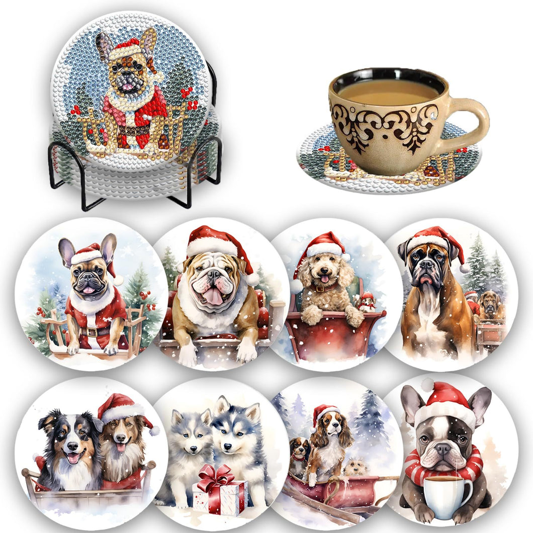 Christmas Dogs - DIY Coasters - 5D Diamond Painting Kits