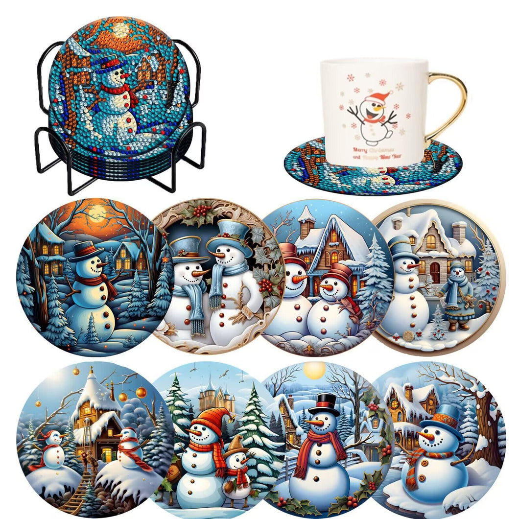 Christmas Snowman Friend - DIY Coasters 5D Diamond Painting Kits