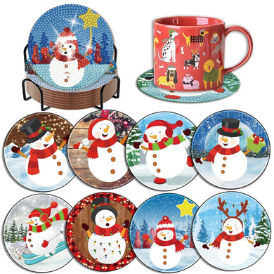 Christmas Snowman - DIY Coasters Diamond Painting Kits