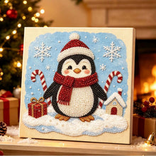 Load image into Gallery viewer, Christmas Pearl Diamond Painting Kit with Wooden Inner Frame – 3D Santa DIY Craft, 20x20cm
