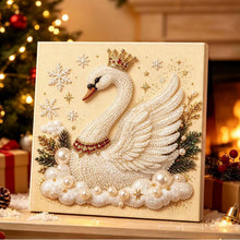 Load image into Gallery viewer, Christmas Pearl Diamond Painting Kit with Wooden Inner Frame – 3D Santa DIY Craft, 20x20cm
