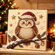 Load image into Gallery viewer, Christmas Pearl Diamond Painting Kit with Wooden Inner Frame – 3D Santa DIY Craft, 20x20cm
