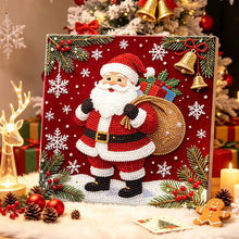 Load image into Gallery viewer, Christmas Pearl Diamond Painting Kit with Wooden Inner Frame – 3D Santa DIY Craft, 20x20cm
