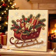 Load image into Gallery viewer, Christmas Pearl Diamond Painting Kit with Wooden Inner Frame – 3D Santa DIY Craft, 20x20cm
