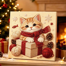 Load image into Gallery viewer, Christmas Pearl Diamond Painting Kit with Wooden Inner Frame – 3D Santa DIY Craft, 20x20cm
