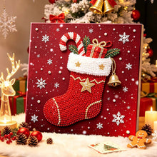 Load image into Gallery viewer, Christmas Pearl Diamond Painting Kit with Wooden Inner Frame – 3D Santa DIY Craft, 20x20cm
