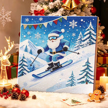 Load image into Gallery viewer, Christmas Pearl Diamond Painting Kit with Wooden Inner Frame – 3D Santa DIY Craft, 20x20cm
