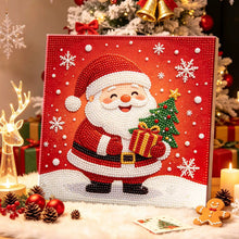Load image into Gallery viewer, Christmas Pearl Diamond Painting Kit with Wooden Inner Frame – 3D Santa DIY Craft, 20x20cm
