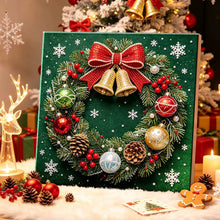 Load image into Gallery viewer, Christmas Pearl Diamond Painting Kit with Wooden Inner Frame – 3D Santa DIY Craft, 20x20cm
