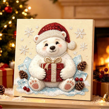 Load image into Gallery viewer, Christmas Pearl Diamond Painting Kit with Wooden Inner Frame – 3D Santa DIY Craft, 20x20cm
