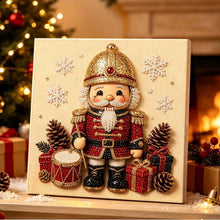 Load image into Gallery viewer, Christmas Pearl Diamond Painting Kit with Wooden Inner Frame – 3D Santa DIY Craft, 20x20cm
