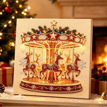 Load image into Gallery viewer, Christmas Pearl Diamond Painting Kit with Wooden Inner Frame – 3D Santa DIY Craft, 20x20cm

