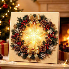Load image into Gallery viewer, Christmas Pearl Diamond Painting Kit with Wooden Inner Frame – 3D Santa DIY Craft, 20x20cm
