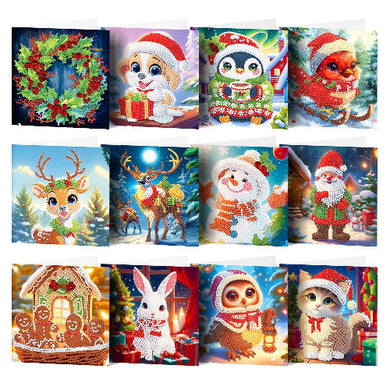 DIY Christmas Reindeer Diamond Painting Card Kit – Sparkling Handmade Holiday Greeting
