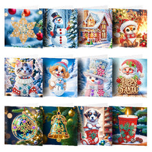 Load image into Gallery viewer, Snowflake Christmas Greeting Card DIY Diamond Painting Kit Holiday Craft
